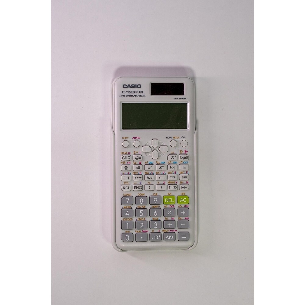 Casio Fx-115ES Plus 2nd Ed Scientific Calculator Solar Battery White Handheld
